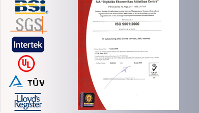 DSI - SGS - Intertek - UL - TUB - Lloyd's Register - Iso Certificate